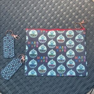 NEW- Matching Set- "MARS HYPE Pouch & 2 Key Chains